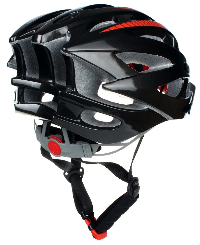 Casco protettivo da bicicletta per adulti Wind Cross nero rosso con visiera, casco traspirante