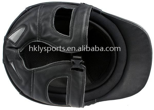 Casco da corsa per cavalli, ABS rivestito in pelle, con certificato CE