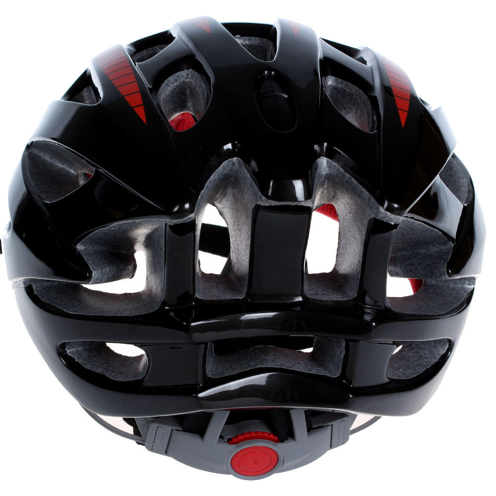 Casco protettivo da bicicletta per adulti Wind Cross nero rosso con visiera, casco traspirante