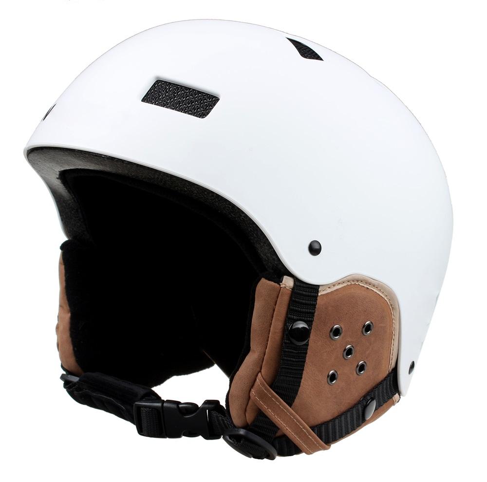 Casco da sci da neve con calotta protettiva in ABS CE ASTM e fodera in EPS con paraorecchie in pelle