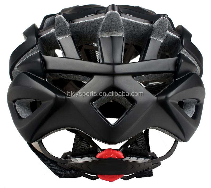 Shengtao Prezzo di fabbrica ST938B In-mold Fibra di carbonio 1 strato PC + Casco sportivo da bicicletta sportivo EPS nero con fibbia ITW