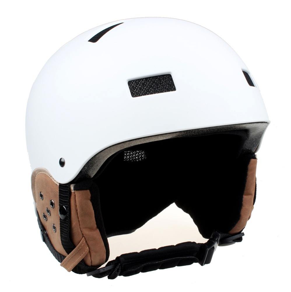 Casco da sci da neve con calotta protettiva in ABS CE ASTM e fodera in EPS con paraorecchie in pelle