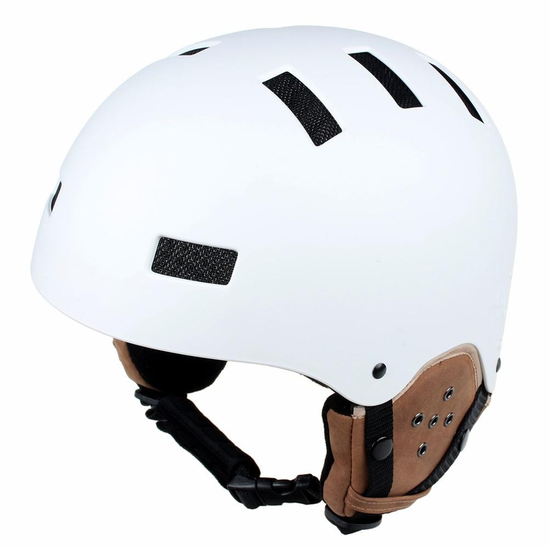 Casco da sci da neve con calotta protettiva in ABS CE ASTM e fodera in EPS con paraorecchie in pelle