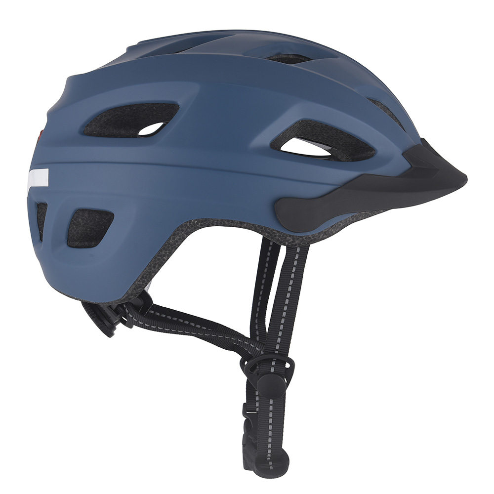 Nuovo casco da bici Casco da ciclismo in-mold per PC leggero a LED, Casco da bici da corsa su strada di montagna per sport sicuri per adulti Blu.