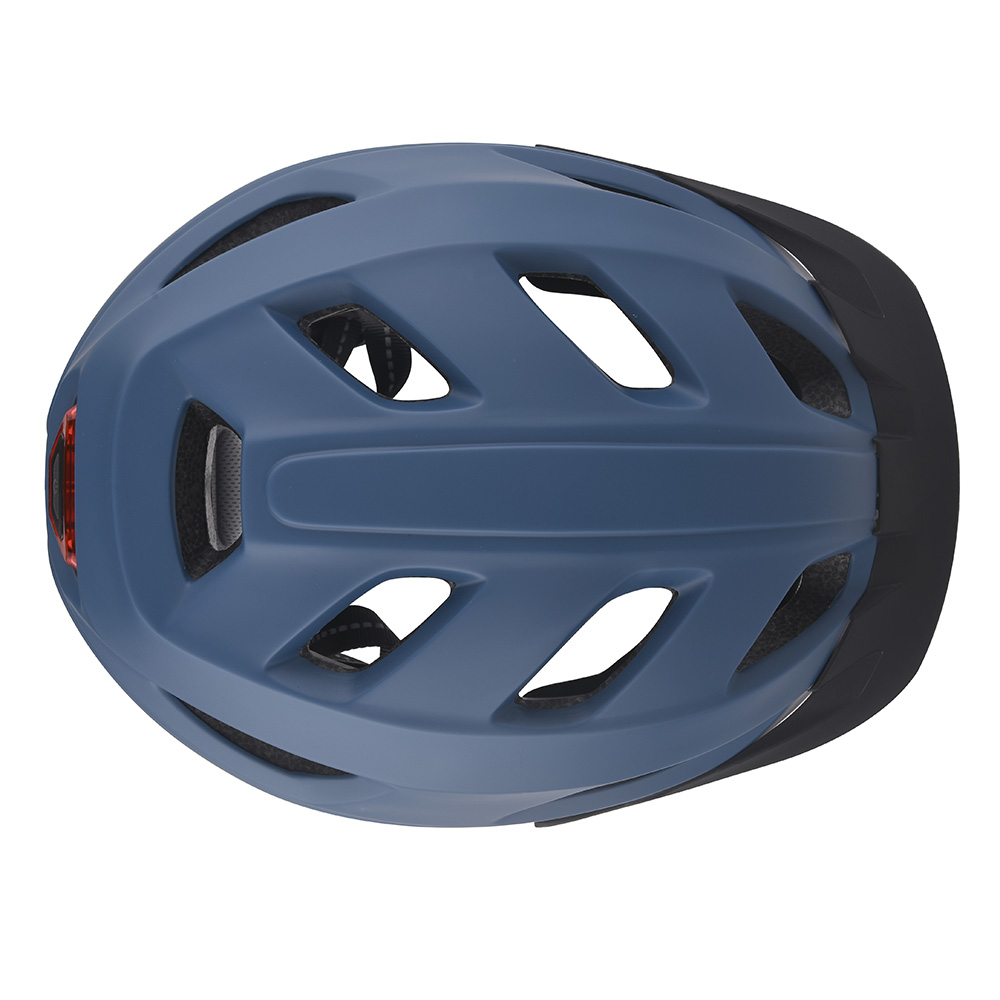 Nuovo casco da bici Casco da ciclismo in-mold per PC leggero a LED, Casco da bici da corsa su strada di montagna per sport sicuri per adulti Blu.