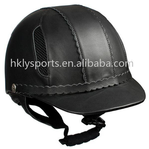 Casco da corsa per cavalli, ABS rivestito in pelle, con certificato CE