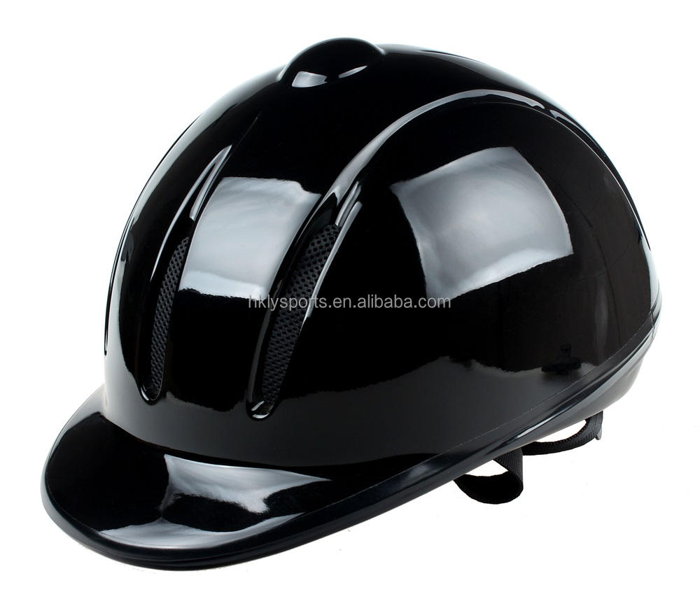 Casco equestre per attrezzatura da cavallo regolabile nero per adulti per bambini
