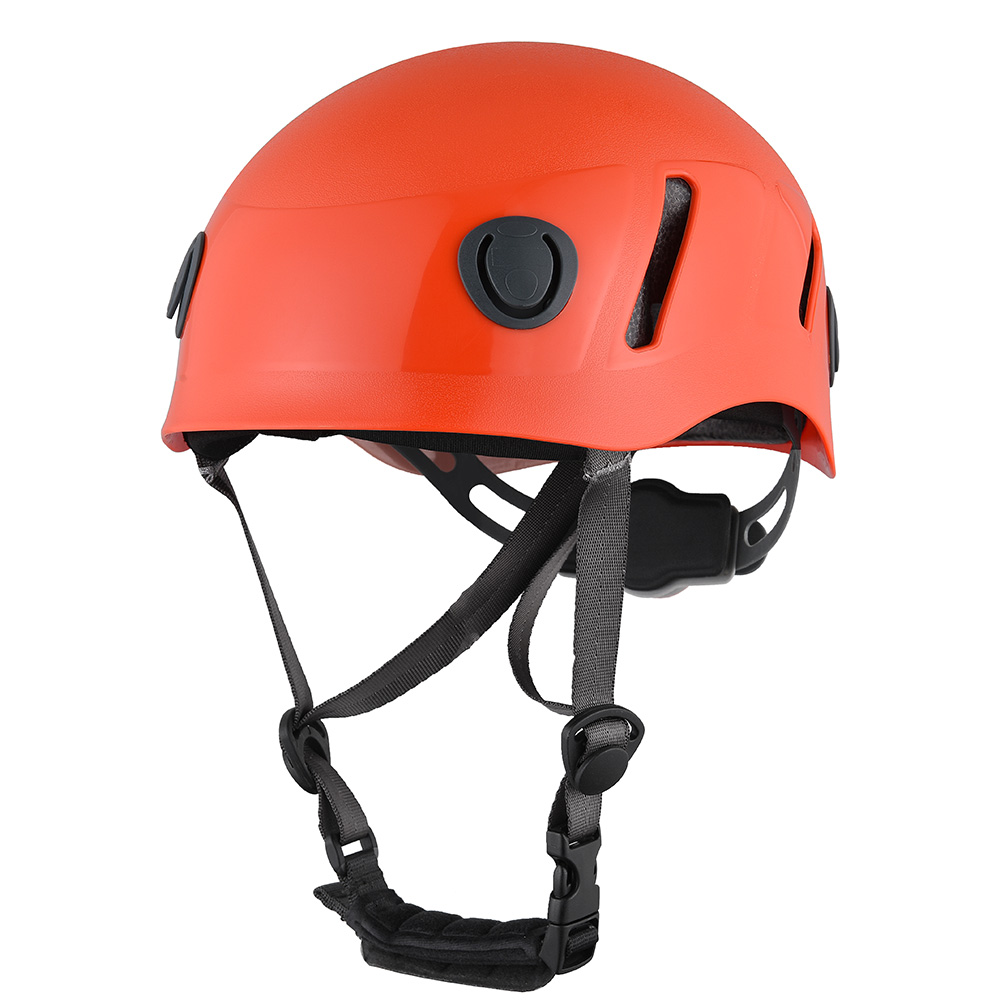 Casco per alpinismo/arrampicata su roccia/sicurezza per sport estremi arancione