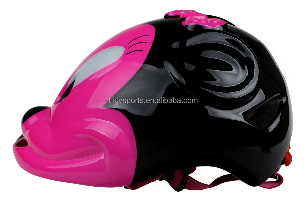 Casco da scooter per bambini con topo animale rosa personalizzato adorabile per bicicletta per bambini