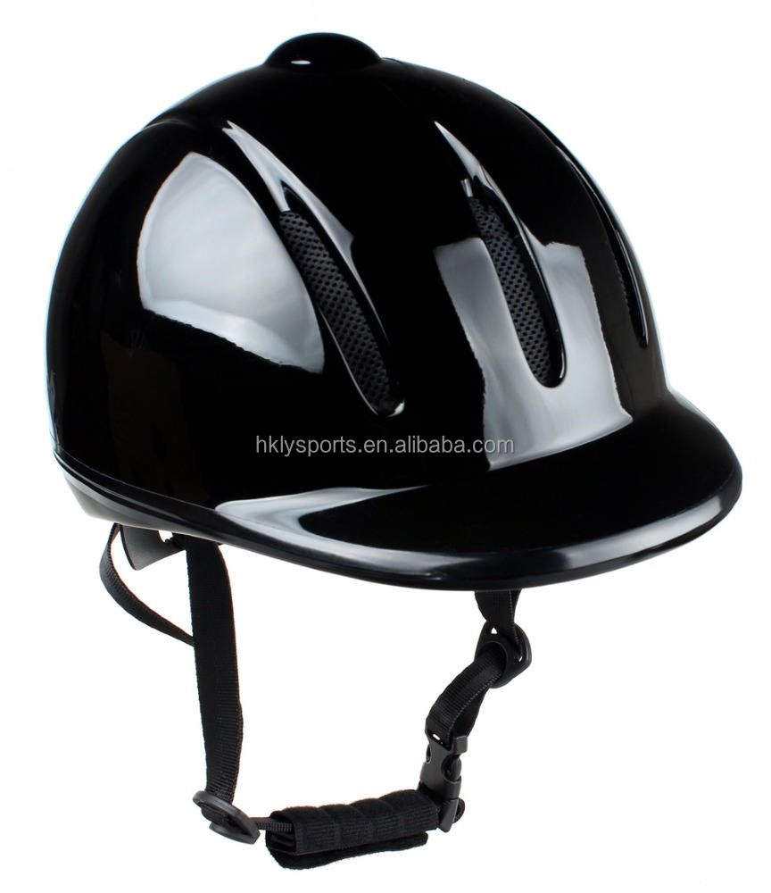 Casco equestre per attrezzatura da cavallo regolabile nero per adulti per bambini